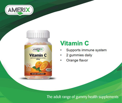 Amerix Vitamin C Adults Dietary Supplement, 250mg, 60 Gummies
