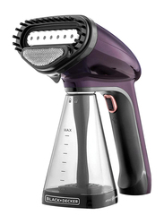 Black+Decker Handheld Portable Garment Steamer with Auto Shut-Off, 1500W, HST1500-B5, Purple/Black