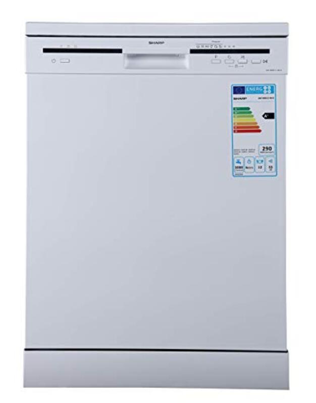 

Sharp 12 Place Settings 6 Programs Freestanding Dishwasher, QW-MB612-WH3, White