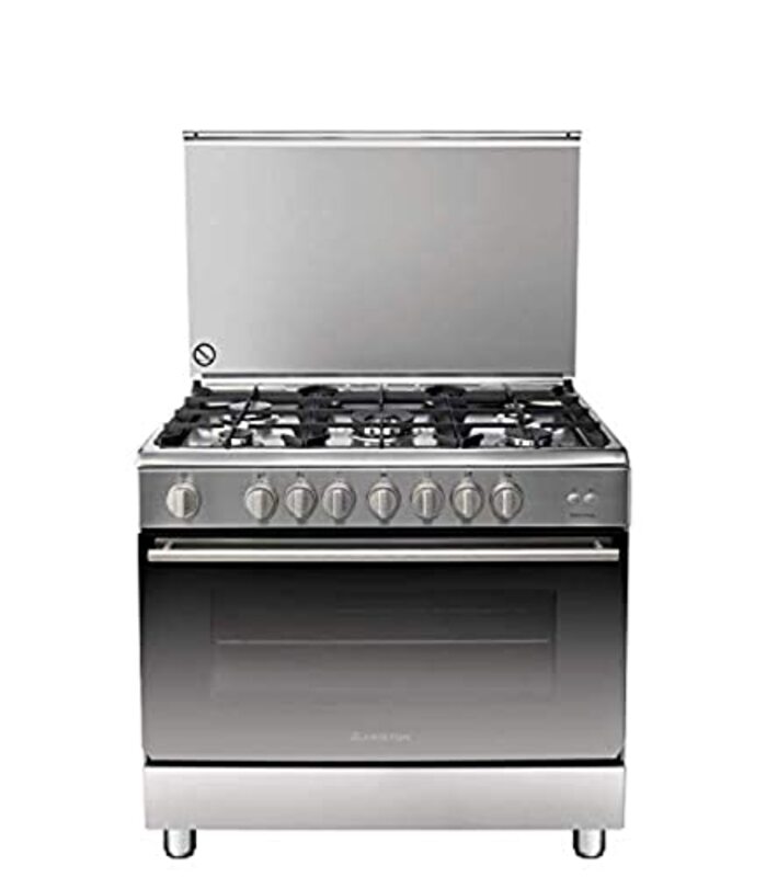 

Ariston 90 x 60cm 5 Burner Free Standing Gas Cookers, A9GG1FC (X)/EX.1, Silver