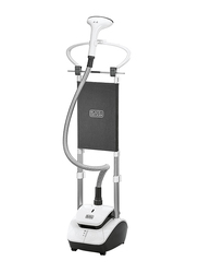 Black+Decker Garment Steamer with Double Pole & 3 Stage, 2000W, GST2000-B5, White/Grey