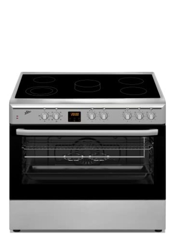 

Milton 90 x 104cm 5 Burner Free Standing Electric Cookers, FS9060VCTS, Black