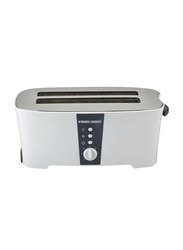 Black+Decker 4-Slice Cool Touch Toaster, 1350W, ET124, White/Grey