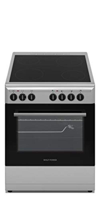 

Wolf Power 60 x 60cm 4 Burner Free Standing Electric Cookers, WCR6060CERMF - BL, Silver