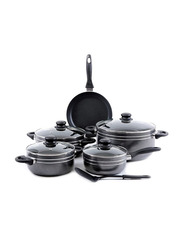 Royalford 10-Pieces Non Stick Cookware Set, Black