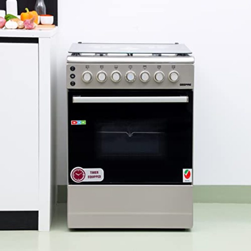 

Geepas 60 x 60cm 4 Burner Free Standing Gas Cookers, GCR6059, Silver