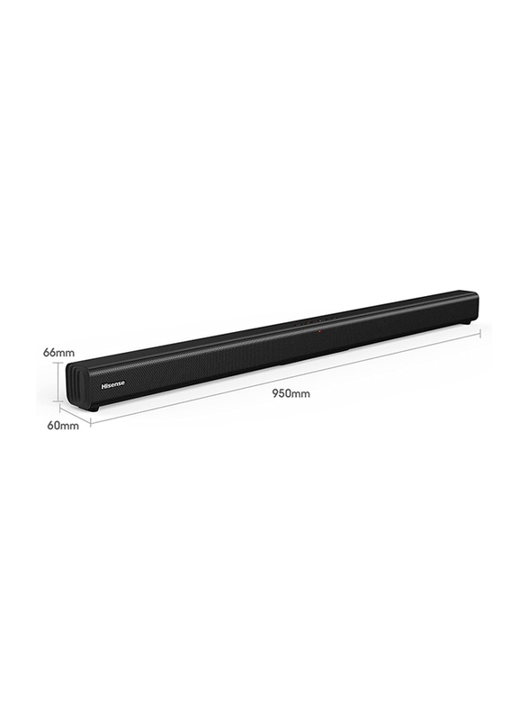 Hisense HS205 2.0CH Bluetooth Soundbar with 2 Front Speakers, 60W, Black