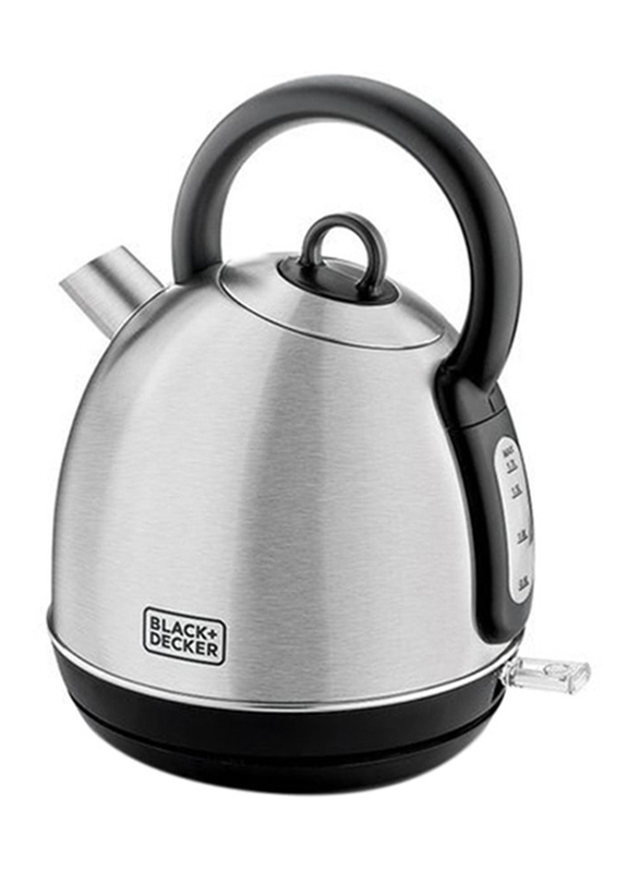 

Black+Decker 1.7L Dome Shaped Electric Kettle, 2200W, DK40-B5, Silver/Black