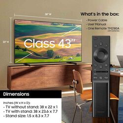 Samsung 43-Inch 2021 4K Crystal Ultra HD LED Smart TV, UN43AU8000FXZA, Black