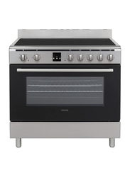 Vestel 5-Burner Ceramic Gas Cooker with Electric Oven & Grill, F96MV05X, Silver