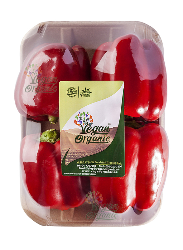 Vegan Organic Red Capsicum, 500g