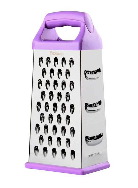 

Fissman 24 cm Four-Sided Vegetable Grater, Silver/Purple