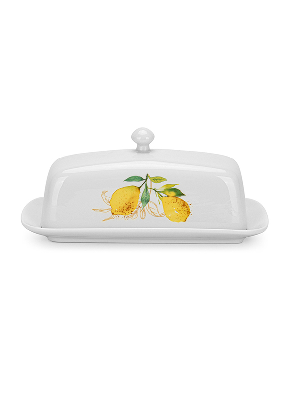 

Fissman 20.6 cm Capri Butter Dish with Durable Porcelain, White