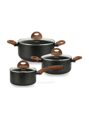 Fissman 6-Piece Non-Stick Round Cookware Set, 54x16x27.5 cm