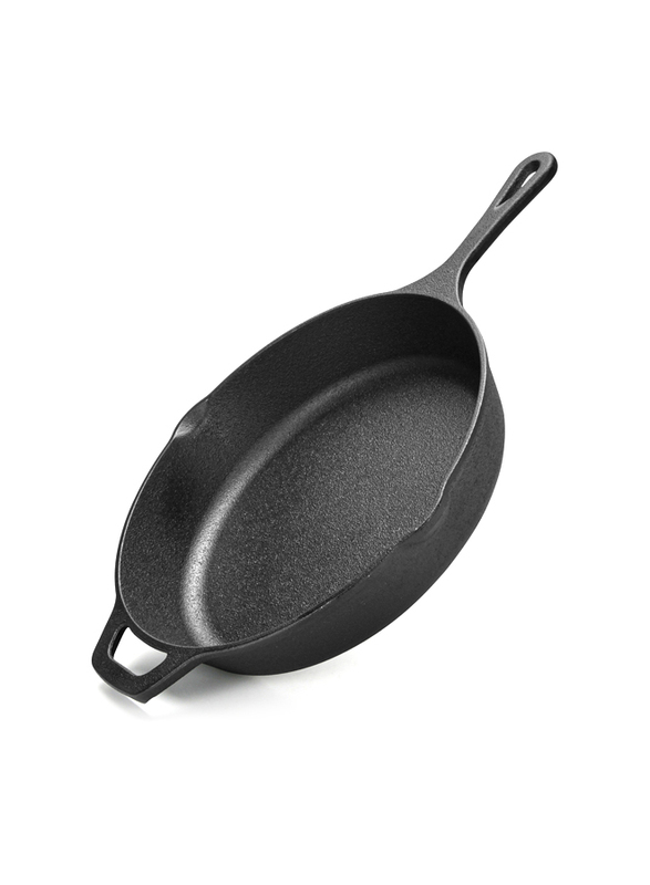 

Fissman 26cm Cast Iron Frying Pan with Helper Handle, 4135, 41x5x26, Black