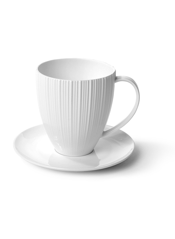 

Fissman 400ml Elegance Porcelain Mug & Saucer, White