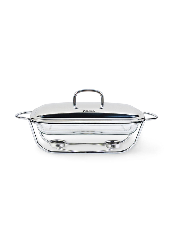 

Fissman 3 Ltr Rectangular Chafing Dish, 42x20x22 cm, Silver