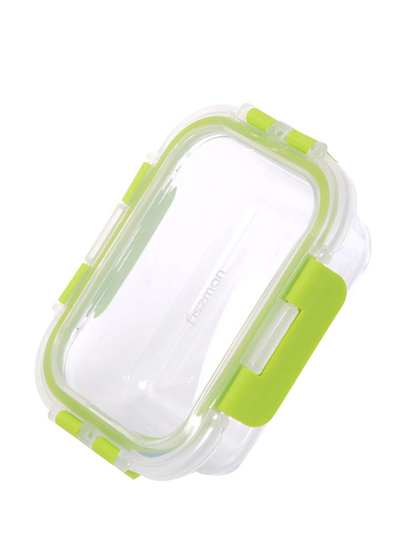 

Fissman Borosilicate Glass Container with PP Lid, 380 ml, Green/Clear