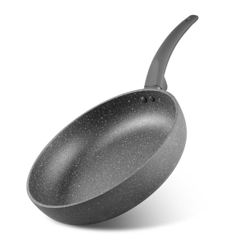

Fissman 26cm Stone Aluminium Deep Frying Pan Induction Bottom & Non-Stick Coating, 26x6.5 cm, Grey