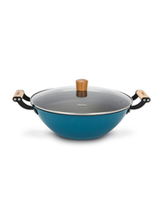 Fissman 5 Ltr Non-Stick Round Wok, Seagreen, 43x17.5x33 cm, Green