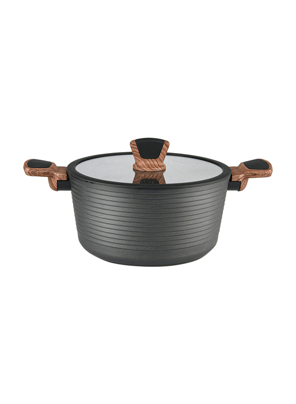 

Fissman 24cm Diamond Aluminium StockPot, 4304, 36x12x24, Black