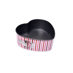 Fissman 22cm Piana Carbon Steel Heart Shape Cake Pan with Lock, Multicolour