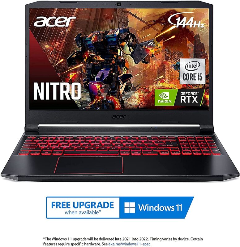 

Acer Nitro 5 Gaming Laptop, 15.6" FHD 144Hz Display, Intel Core i5 10th Gen 4.5GHz, 1TB HDD + 1TB SSD, 16GB RAM, NVIDIA RTX 3050 4GB Graphics, EN KB,