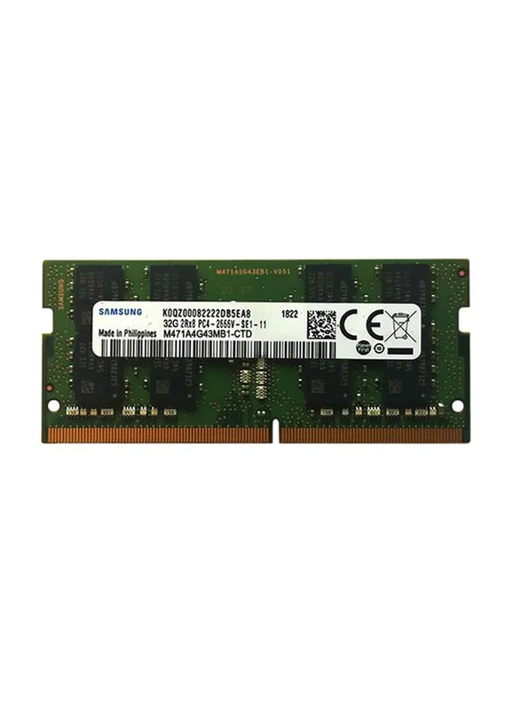 

Samsung 32GB RAM DDR4 2666MHz Laptop Memory Module, Green/Black/Gold