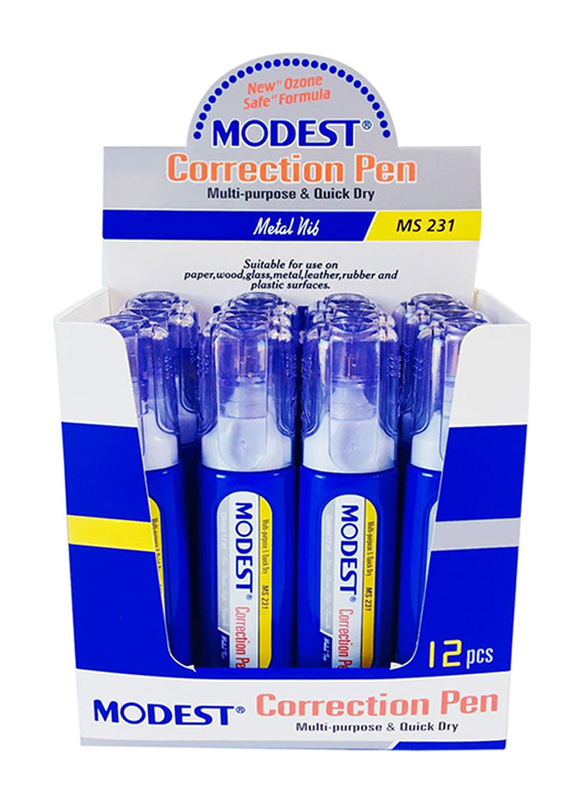 Modest 12-Piece Correction Pen, White