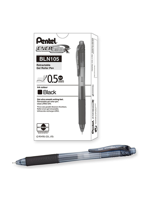 

Pentel Energel-X Metal Tip Rollerball Pen, 0.5mm, Black