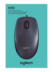 Logitech M90 Wired Optical Mouse, Black
