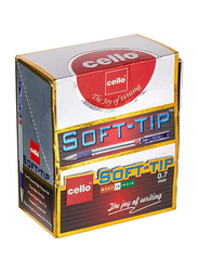 Cello 50-Piece Finegrip Neo Soft-tip Ball Pen, 0.7mm, Red