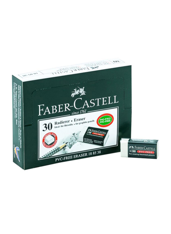 Faber-Castell 30-Piece Small Pencil Eraser, White