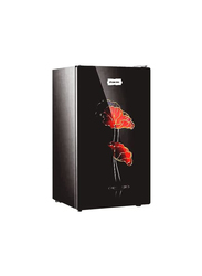 Nikai 140L Single Door Refrigerator, NRF140G, Black Floral Design