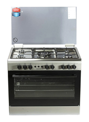 Nikai 5-Burners Gas Cooker, U9063FS, Silver