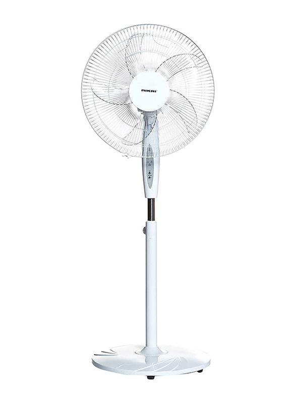Nikai Pedestal Fan with Remote & Timer, 45W, NPF1634RT, White