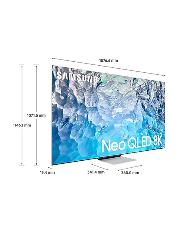 Samsung 75-Inch QN900B 2022 Neo 8K QLED Smart TV with 12 Speakers, QA75QN900BUXZN, Silver