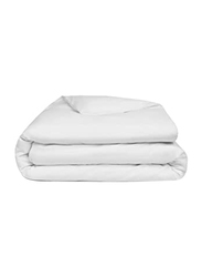 BYFT Tulip 100% Percale Cotton Duvet Cover, 180 Tc, 165 x 245 + 30cm, Single, White