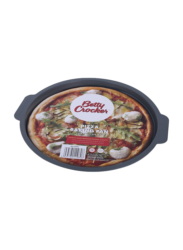 Betty Crocker 31cm Non-Stick Round Pizza Baking Pan, Black