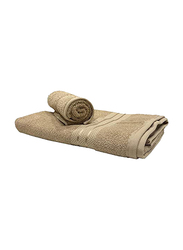 BYFT Daffodil 100% Cotton Bath and Hand Towel Set, 2 Piece, Beige