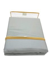 BYFT Orchard 100% Cotton Bedlinen Set, 1 Flat Bed Sheet + 2 Pillow Case + 1 Duvet Cover, Queen, Grey