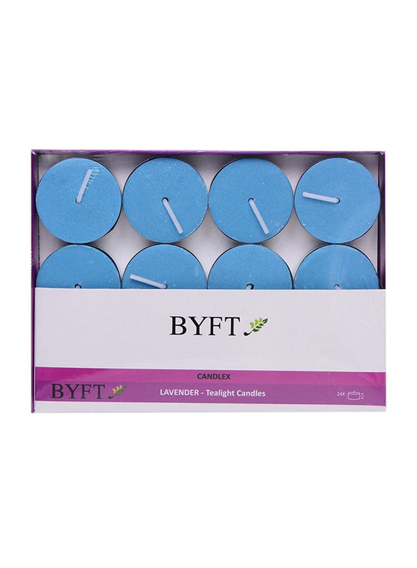 

BYFT Lavender Scented Tea light Candles Pack of 24 ( Bundle of 4 )