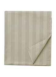 BYFT Tulip 100% Cotton Satin Stripe Flat Bed Sheet, 300 Tc, 1cm, 220 x 280cm, Queen, Sand