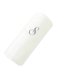BYFT 100% Cotton Embroidered Letter S Hand Towel, 50 x 80cm, White/Silver