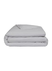 BYFT Tulip 100% Percale Cotton Duvet Cover, 180 Tc, 225 x 245 + 30cm, Queen, Grey
