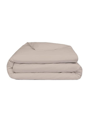 BYFT Tulip 100% Percale Cotton Duvet Cover, 180 Tc, 165 x 245 + 30cm, Single, Beige