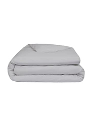 BYFT Tulip 100% Percale Cotton Duvet Cover, 180 Tc, 165 x 245 + 30cm, Single, Grey