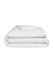 BYFT Tulip 100% Percale Cotton Duvet Cover, 180 Tc, 225 x 245 + 30cm, Queen, White