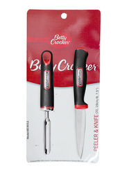 Betty Crocker 2-Piece Carbon Steel Knife & Peeler Set, BC4011, Black