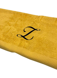 BYFT 100% Cotton Embroidered Letter Z Bath Towel, 70 x 140cm, Yellow/Black